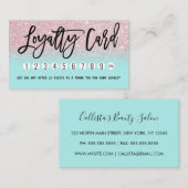 グラマラスガーリーミントピンクグリッターモダングラデーション ロイヤリティカード (正面/裏面)