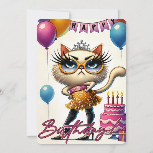 グラマラスキャットの誕生日カード シーズンカード (正面)