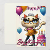 グラマラスキャットの誕生日カード シーズンカード (正面/裏面)