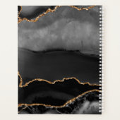 グラマラスグリッターアゲートブラック金ゴールドモノグラム プランナー手帳 (裏面)