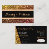 グラマラスグリッタースパークルファッション美しいウェルネス 名刺 (正面/裏面)