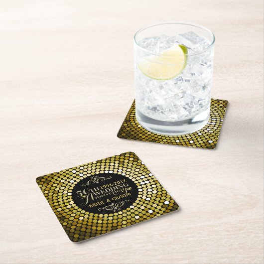 グラマラスグリッター結婚50周年記念2 スクエアペーパーコースター (インサイチュ)