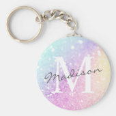 グラマラスグリッター自筆証書モノグラムのかわいらし キーホルダー (正面)