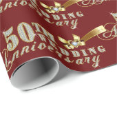 グラマラスグリッター50周年パター結婚ン ラッピングペーパー (ロールコーナー)