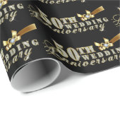 グラマラスグリッター50周年パター結婚ン ラッピングペーパー (ロールコーナー)