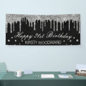 グラマラスシブラー滴下グリッター誕生日 横断幕 (トレードショー)