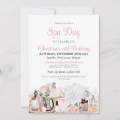 グラマラススパ10代のデイトゥイーンアダルトブライダル誕生日 招待状 (正面)