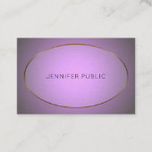 グラマラスデザインパープル金ゴールドエリートプレーンラグジュアリー 名刺 (正面)
