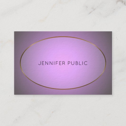 グラマラスデザインパープル金ゴールドエリートプレーンラグジュアリー 名刺 (正面)