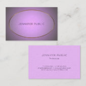 グラマラスデザインパープル金ゴールドエリートプレーンラグジュアリー 名刺 (正面/裏面)