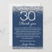 グラマラスデニム&ダイヤモンド30歳の誕生日サンクスカード サンキューカード (正面)