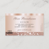 グラマラスバラゴールデンブライトスパークルグリッターロゴ 名刺 (裏面)