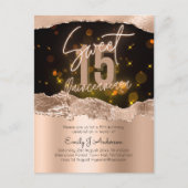 グラマラスバラゴールドフォイルグリッターキンセアニェラ15th ポストカード (正面)