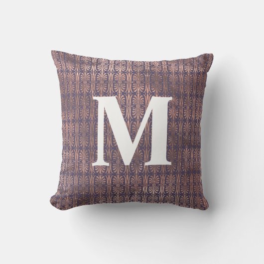 グラマラスバラゴールドフォイル&ラベンダーアールデコ クッション (正面)