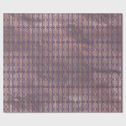 グラマラスバラゴールドフォイル&ラベンダーアールデコ ラッピングペーパー (フラット)