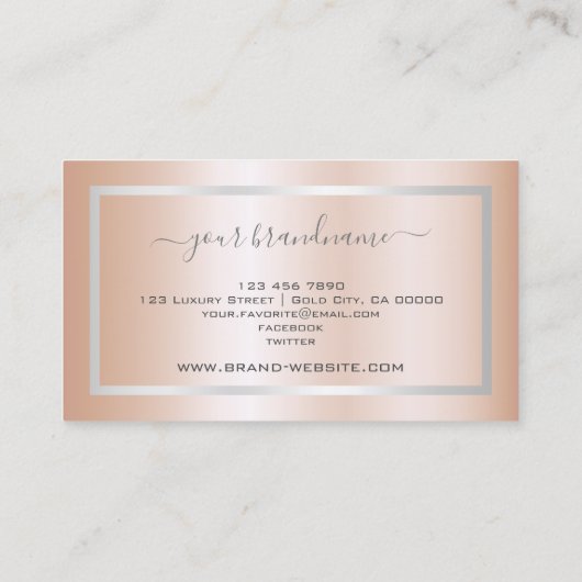 グラマラスバラ金ゴールドとダイヤモンド付きフェイク銀 名刺 (裏面)