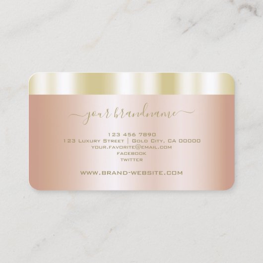 グラマラスバラ金ゴールドと金ゴールドカラープロフェッショナル 名刺 (裏面)