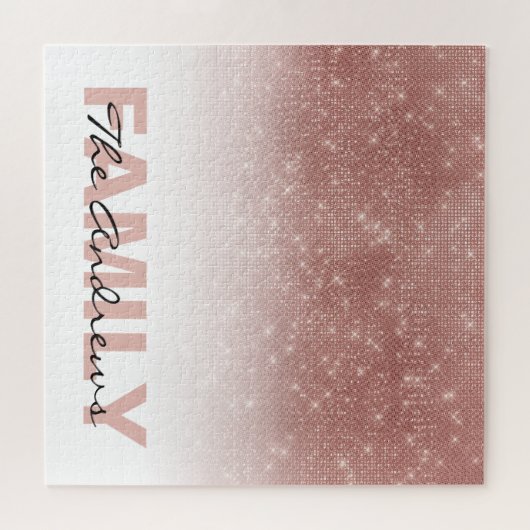 グラマラスバラ金ゴールドグリッターシークイングラデーションファミリー ジグソーパズル (横)