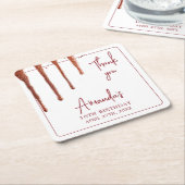 グラマラスバラ金ゴールドグリッタードリップスウィート16誕生日 スクエアペーパーコースター (アングル)