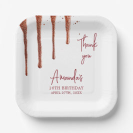 グラマラスバラ金ゴールドグリッタードリップスウィート16誕生日 ペーパープレート