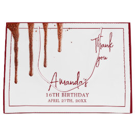 グラマラスバラ金ゴールドグリッタードリップスウィート16誕生日 ラージペーパーバッグ