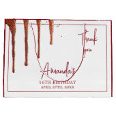 グラマラスバラ金ゴールドグリッタードリップスウィート16誕生日 ラージペーパーバッグ (裏面)