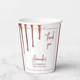 グラマラスバラ金ゴールドグリッタードリップスウィート16誕生日 紙コップ