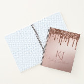 グラマラスバラ金ゴールドグリッターモノグラムイニシャル ノートブック (内部)