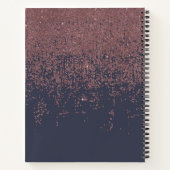 グラマラスバラ金ゴールドネービーブルーグリッターグラデーション ノートブック (裏面)