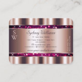 グラマラスバラ金ゴールドピンクグリッタースターズモノグラム 名刺 (裏面)