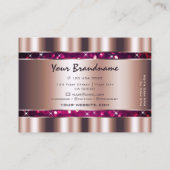 グラマラスバラ金ゴールドピンクグリッター星打ち 名刺 (裏面)