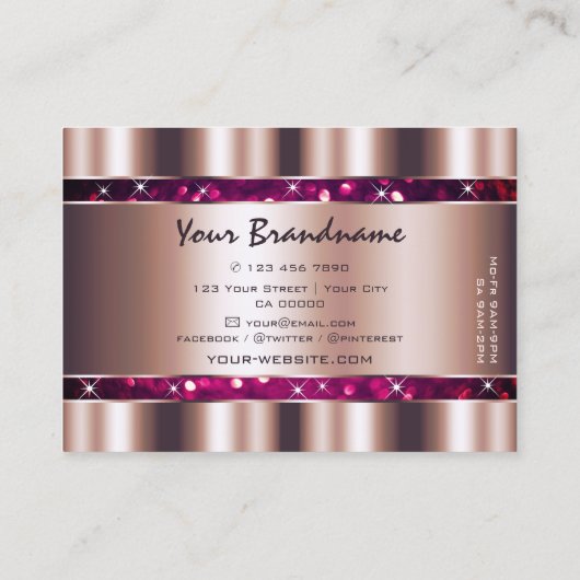 グラマラスバラ金ゴールドピンクグリッター星打ち 名刺 (裏面)