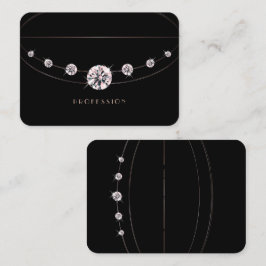 グラマラスバラ金ゴールドブラックジュエリーラインフェイクストーンズ 名刺