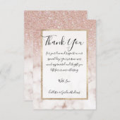 グラマラスバラ金ゴールドホワイトグリッター大理石グラデーション サンキューカード (正面/裏面)