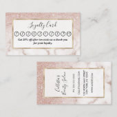 グラマラスバラ金ゴールドホワイトグリッター大理石グラデーション ロイヤリティカード (正面/裏面)