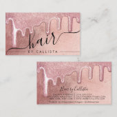 グラマラスバラ金ゴールド厚いグリッタードリップスヘア 名刺 (正面/裏面)