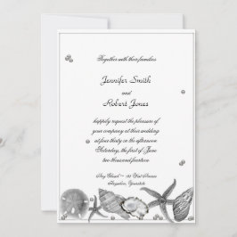 グラマラスビーチインシルバー結婚式招待状 招待状