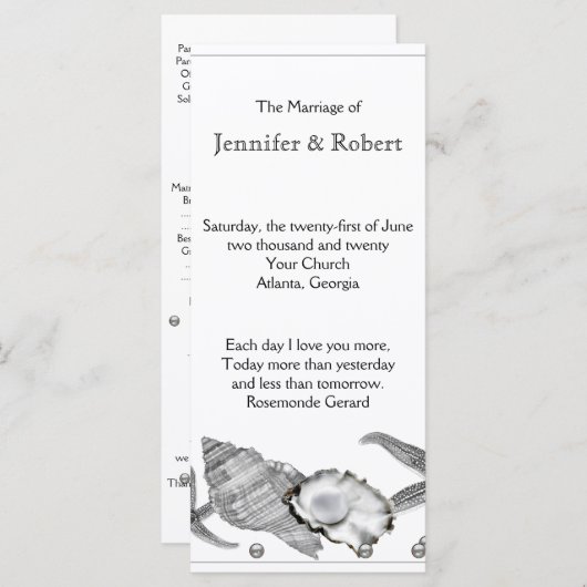 グラマラスビーチインシルバー結婚式 プログラム (正面/裏面)