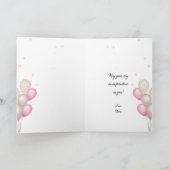 グラマラスファッショニスタシックピンクハッピーバースデー カード (内部)