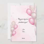 グラマラスファッショニスタシックピンクハッピーバースデー シーズンカード (裏面)