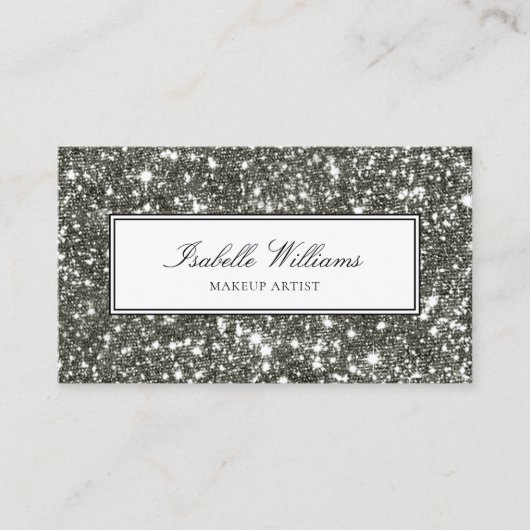 グラマラスフェイクダイヤモンドグリッタースパークル 名刺 (正面)