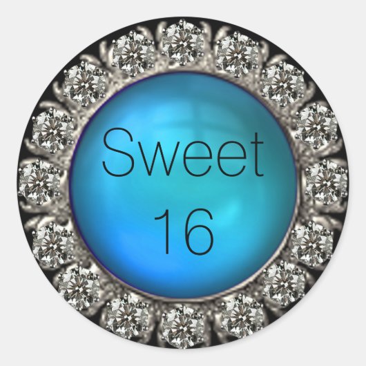 グラマラスフェイクダイヤモンド封筒用シール ラウンドシール (正面)