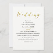 グラマラスフェイク金ゴールドクラシック結婚式招待状 招待状 (正面)