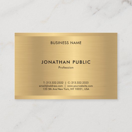 グラマラスフェイク金ゴールドテンプレートエレガントラグジュアリー 名刺 (裏面)