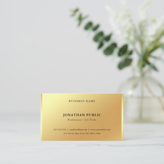 グラマラスフェイク金ゴールドミニマルモダンリスシンプルトCHIC 名刺 (スタンド正面)