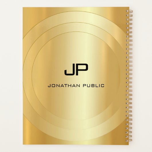 グラマラスフェイク金ゴールドモノグラムカスタムテンプレート プランナー手帳 (裏面)