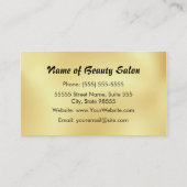 グラマラスフェイク金ゴールド&ブラックウーマンヘアブティック 名刺 (裏面)