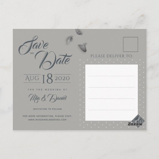 グラマラスフローラ牡丹デザイン日付を保存 ポストカード (裏面)