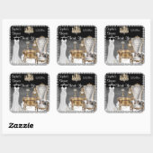 グラマラスブライダルシャワー好意ステッカーありがとう スクエアシール (シート)