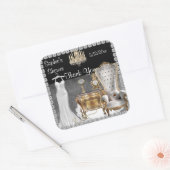 グラマラスブライダルシャワー好意ステッカーありがとう スクエアシール (封筒)